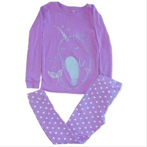 Carter's Narwhal Glitter PJs Sz 8